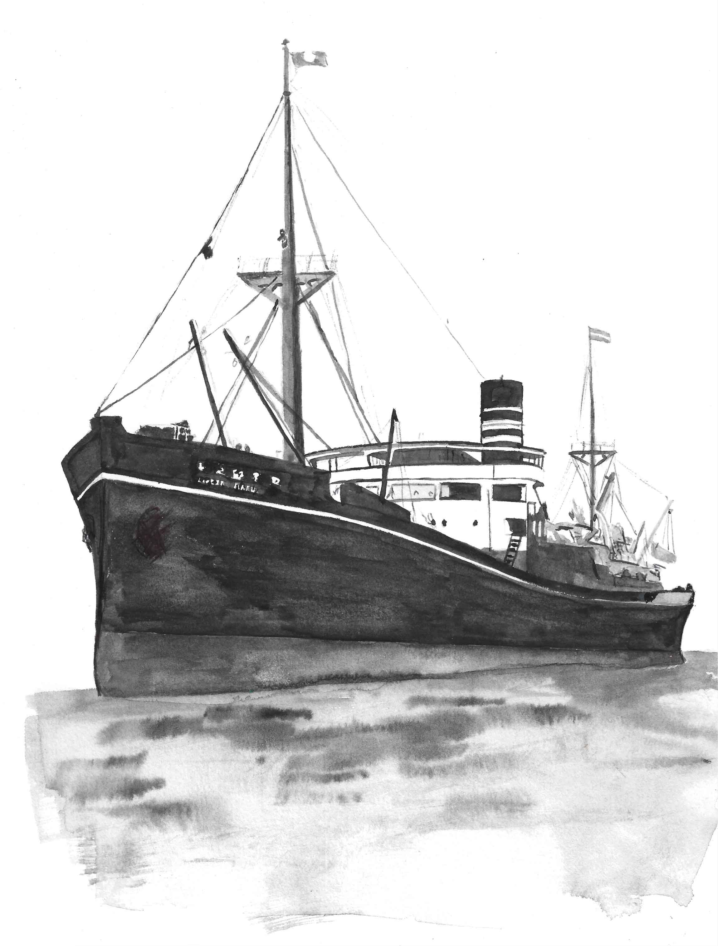 The Lisbon Maru painted by LiMMA member Paul Williams The Lisbon Maru painted by LiMMA member Paul Williams