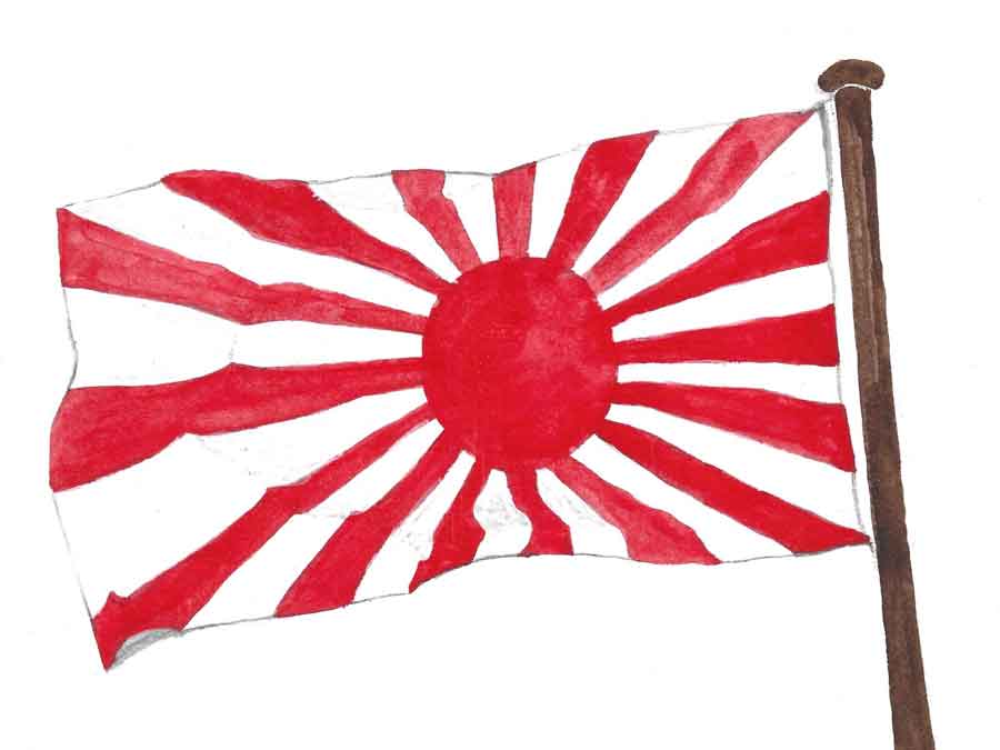 Japanese flag painted by LiMMA member Paul Williams Japanese flag painted by LiMMA member Paul Williams