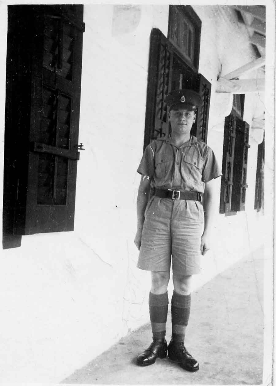 Christopher warren outside a barrack room Hong Kong 21st April 1940