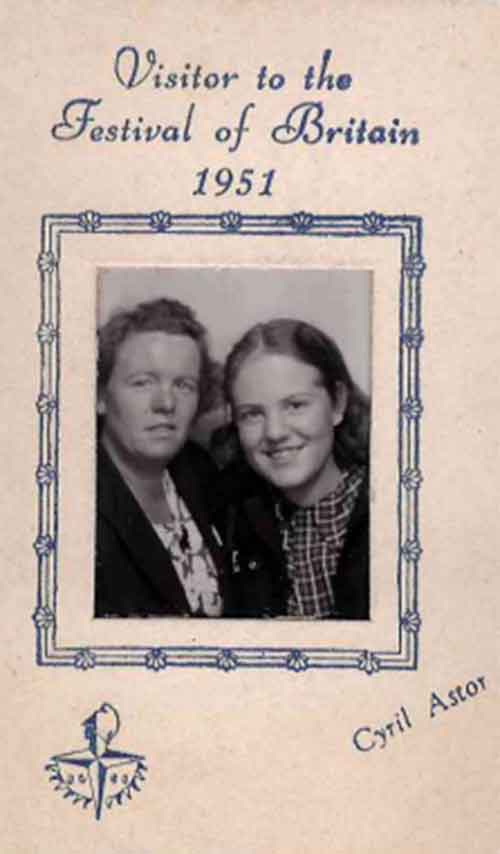 Ada Morris with June at the Festival of Britain 1951
