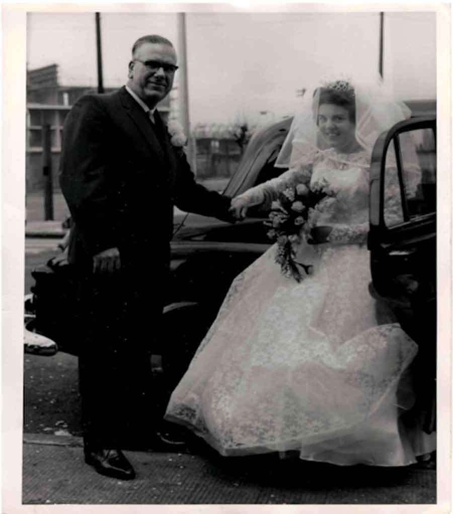Albert Morris with daughter June on her wedding day
