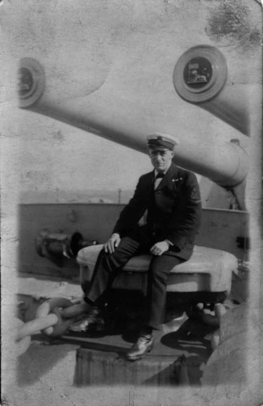 Chief Petty Officer Writer Frederick William Johnson aboard HMS Ramillies on which he served from 1st August 1922 - 29th April 1924. Frederick was lost in the sinking of the Lisbon Maru