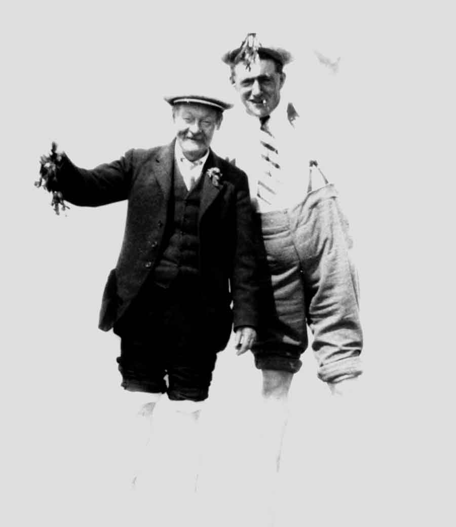 Frederick William Johnson with his father-in-law John Davis. Frederick was lost in the sinking of the Lisbon Maru