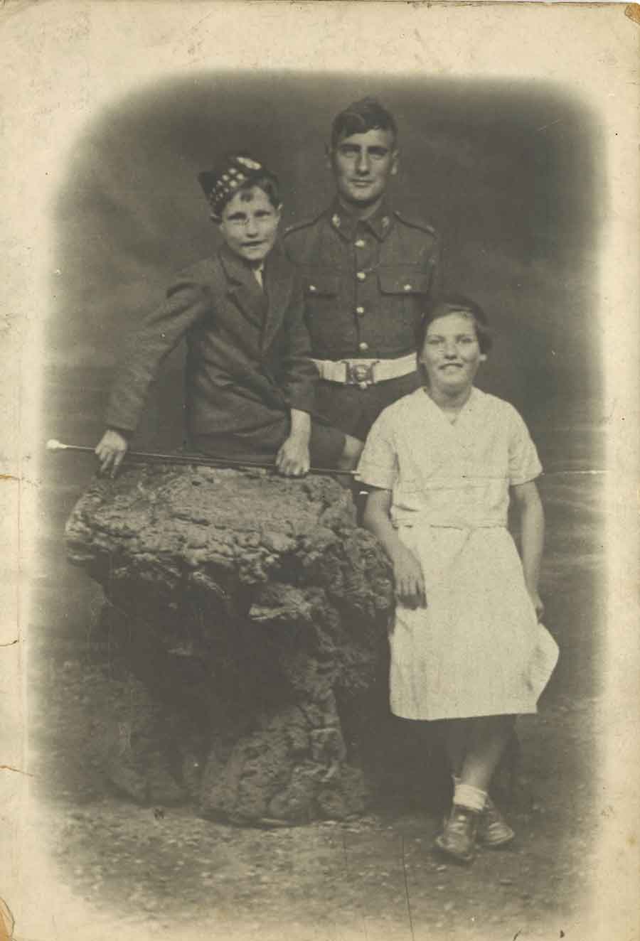 John Donnelly, who was lost on the Lisbon Maru, with his two youngest siblings, Norah who sadly died at 14 and Simon my father.