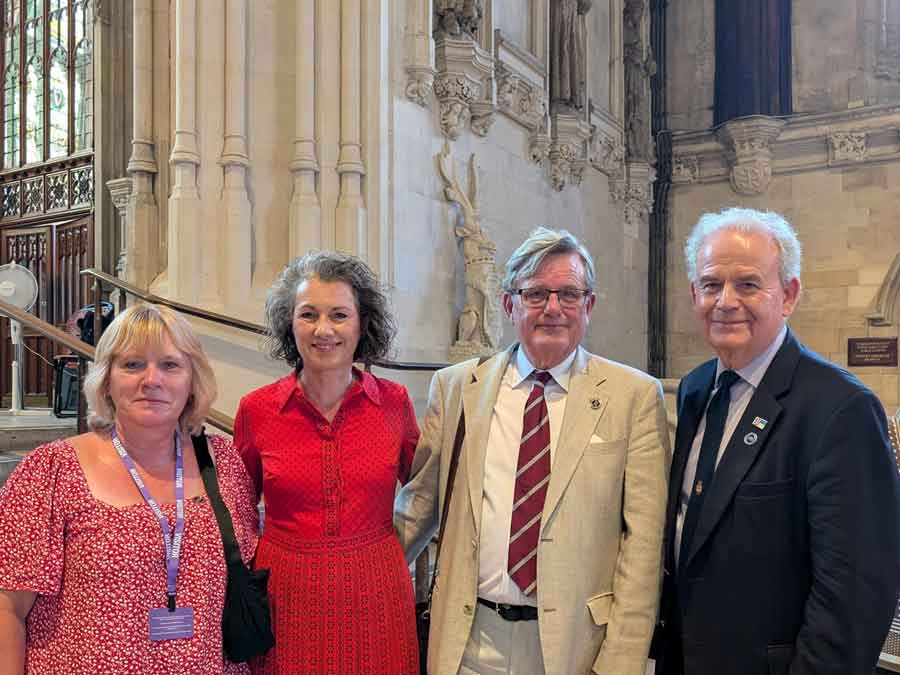Leigh Gray LiMMA Sarah Champion MP Rob Golding LiMMA Sir Julian Lewis MP at the Parliamentary Screening of the Sinking of the Lisbon Maru